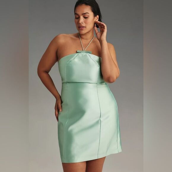 Anthropologie Hutch Bow Halter Slim Mini Dress NWT - Picture 4 of 11